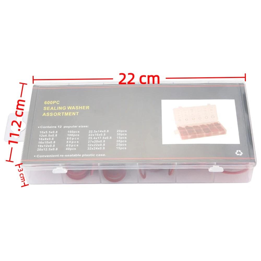 600 PCS 12 Different Sizes Fiber Flat Washers Kit With Plastic Storage Box Insulation Washer Assortment
