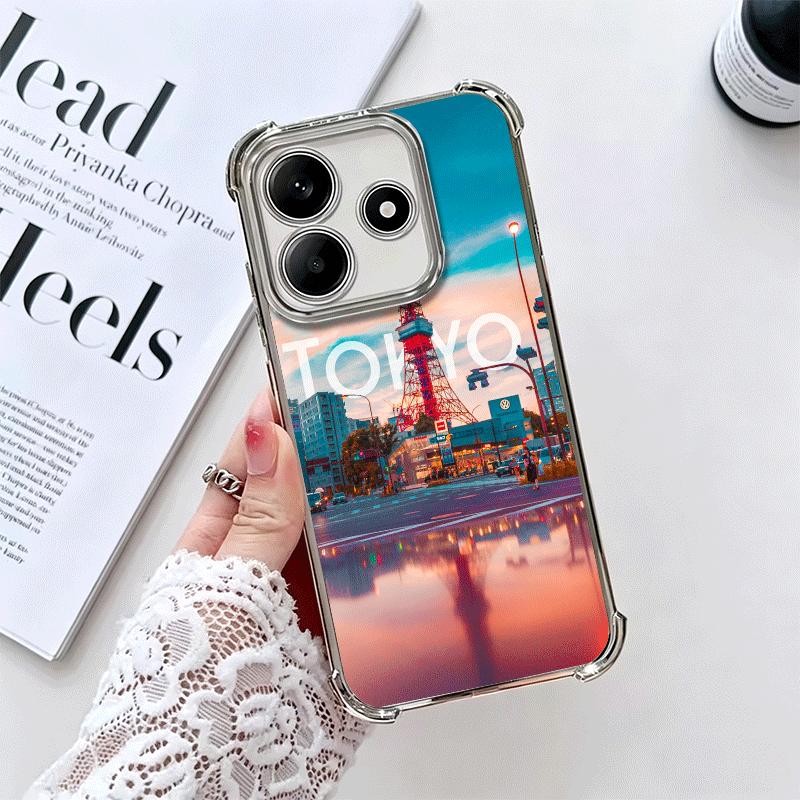 

Osaka Tokyo Japan Scenery Soft Phone Case For Xiaomi Redmi Note 14 15 Pro Plus 13 12 11S 11T 5G 10 9S 9 Plating Anti-Fall Fundas Redmi Note 10 Pro 4G