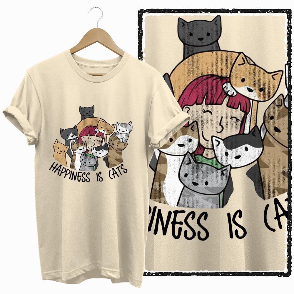 COOLMIND 100% cotton BEIGE cat print exclusive graphic women T shirt big size loose cotton cat lover women tshirt LOVELY cat tee
