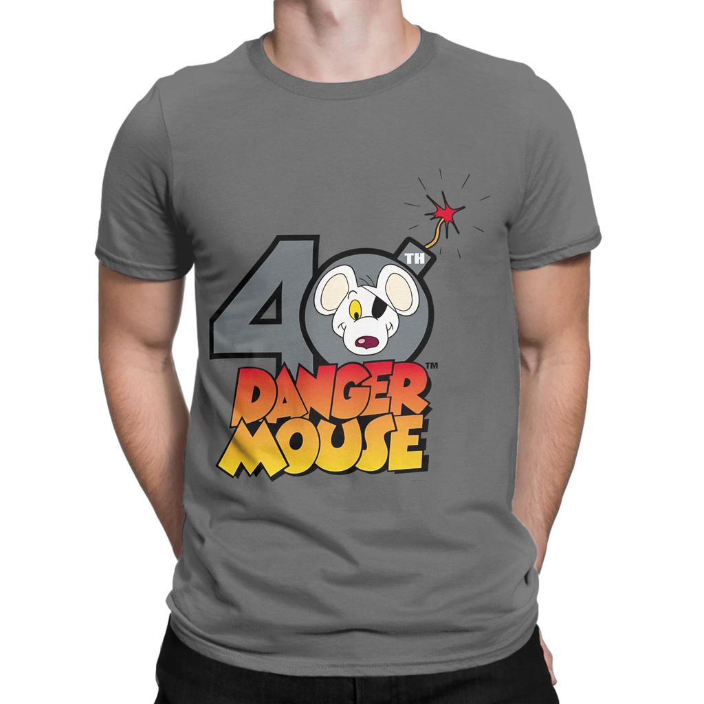 Maglietta 100% Cotone Novità 40° Anniversario di Danger Mouse Top Magliette Per Unisex