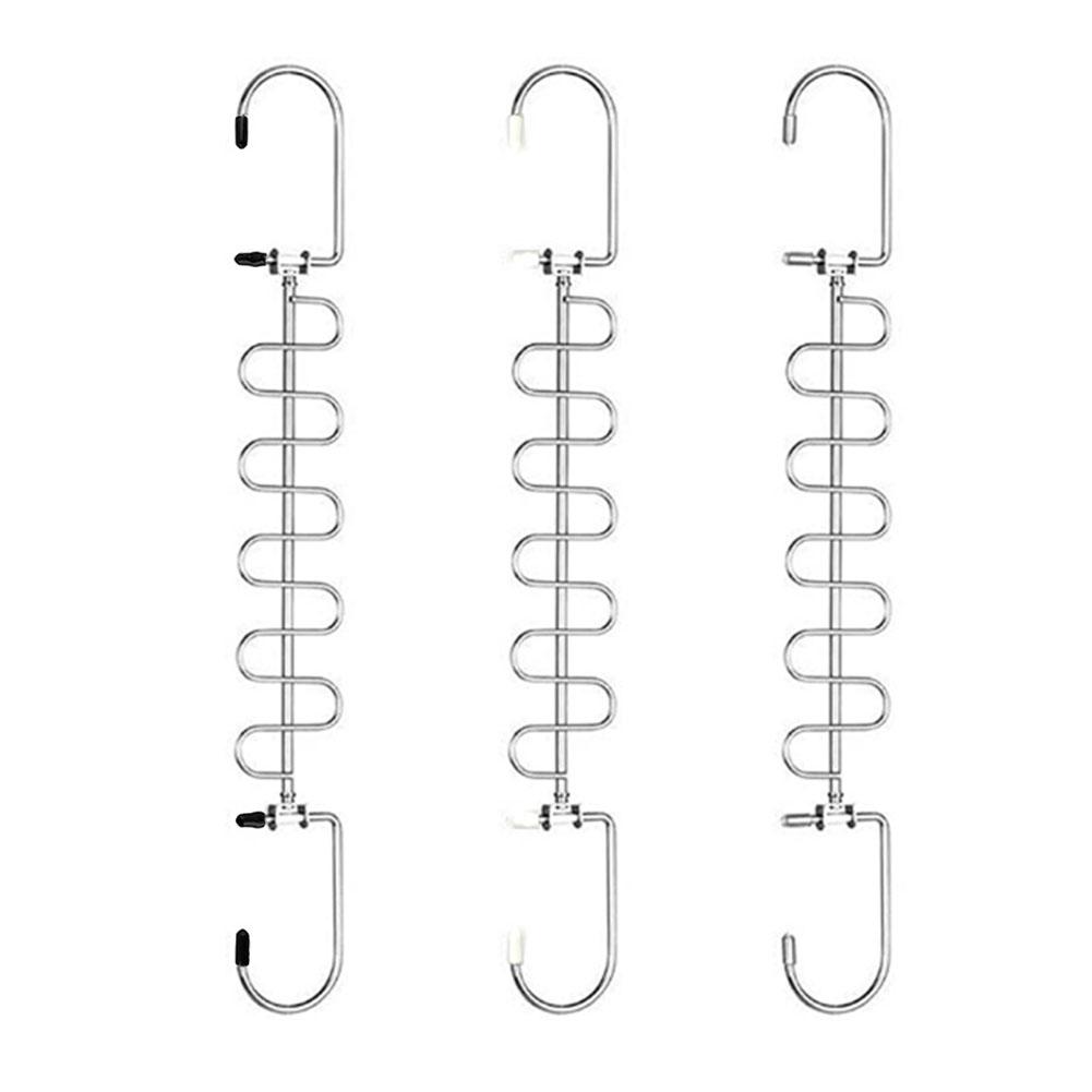 1/3pc Multi-functional Clothes Hanger 360 Degree Swivel Hook Can Accommodate 12 Clothes Hangers Pants Storage Shelf Space Saving