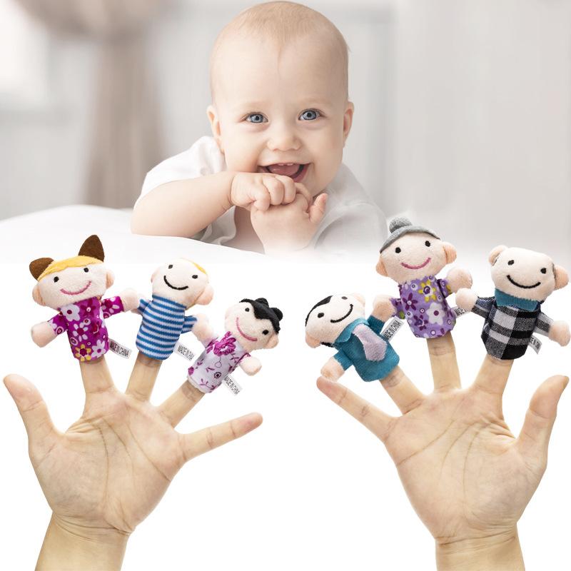 6Pcs/lot Finger Puppets Toys Gift Family Finger Puppets Set Mini Plush Baby Toy