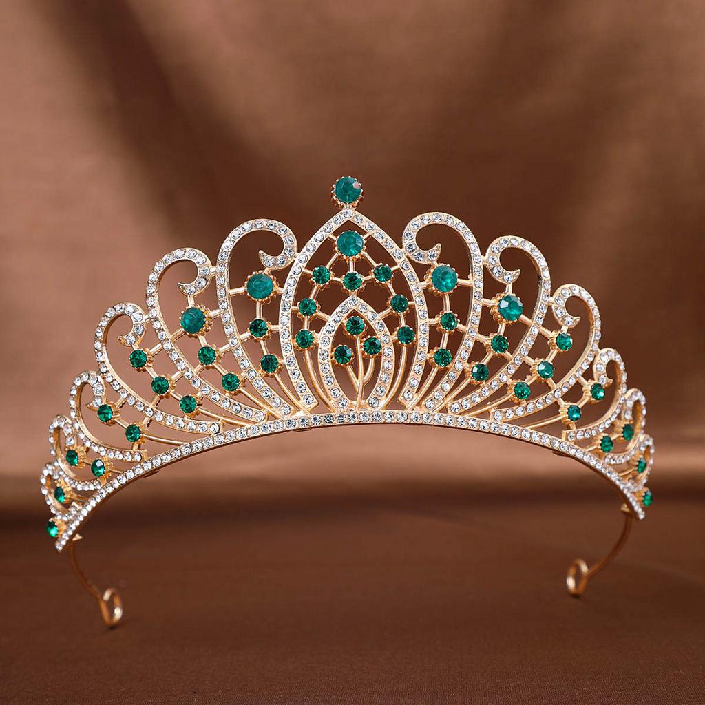 European and American Crown Princess Headwear Wedding Water Diamond Alloy Hair Accessory Full Diamond Crown Makeup Styling Updo Accessory