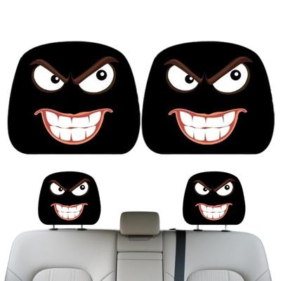 Car Seat Headrest Cover 2-Piece Funny Car Headrest Protector For Front Seat Protector Automotive Decorations For Vehicle Truck