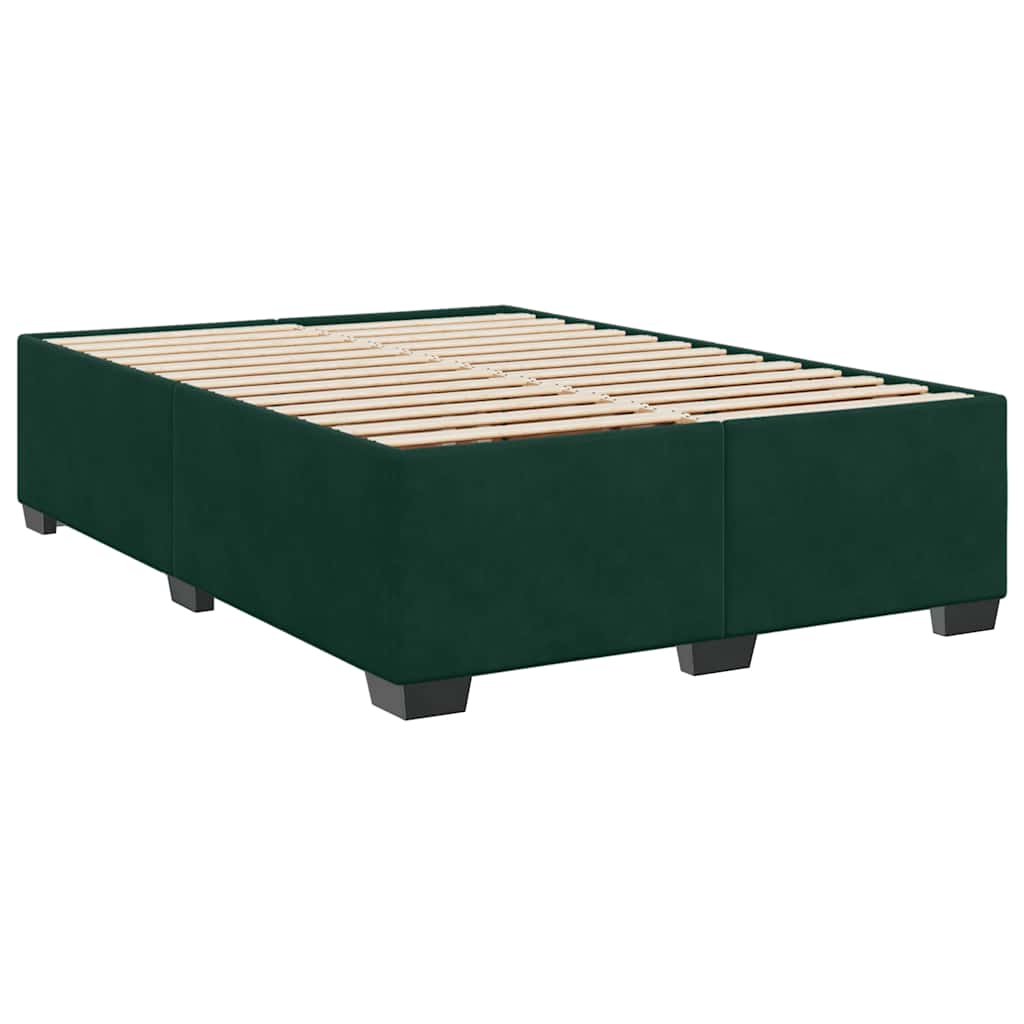 Bed Frame without Mattress Dark Green 140 x 190 cm Velvet