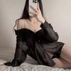 Sex Underwear Sexy Imitation Shirt Perspective Chiffon Nightdress Premium Diamond Suspender Pure Desire Pajamas