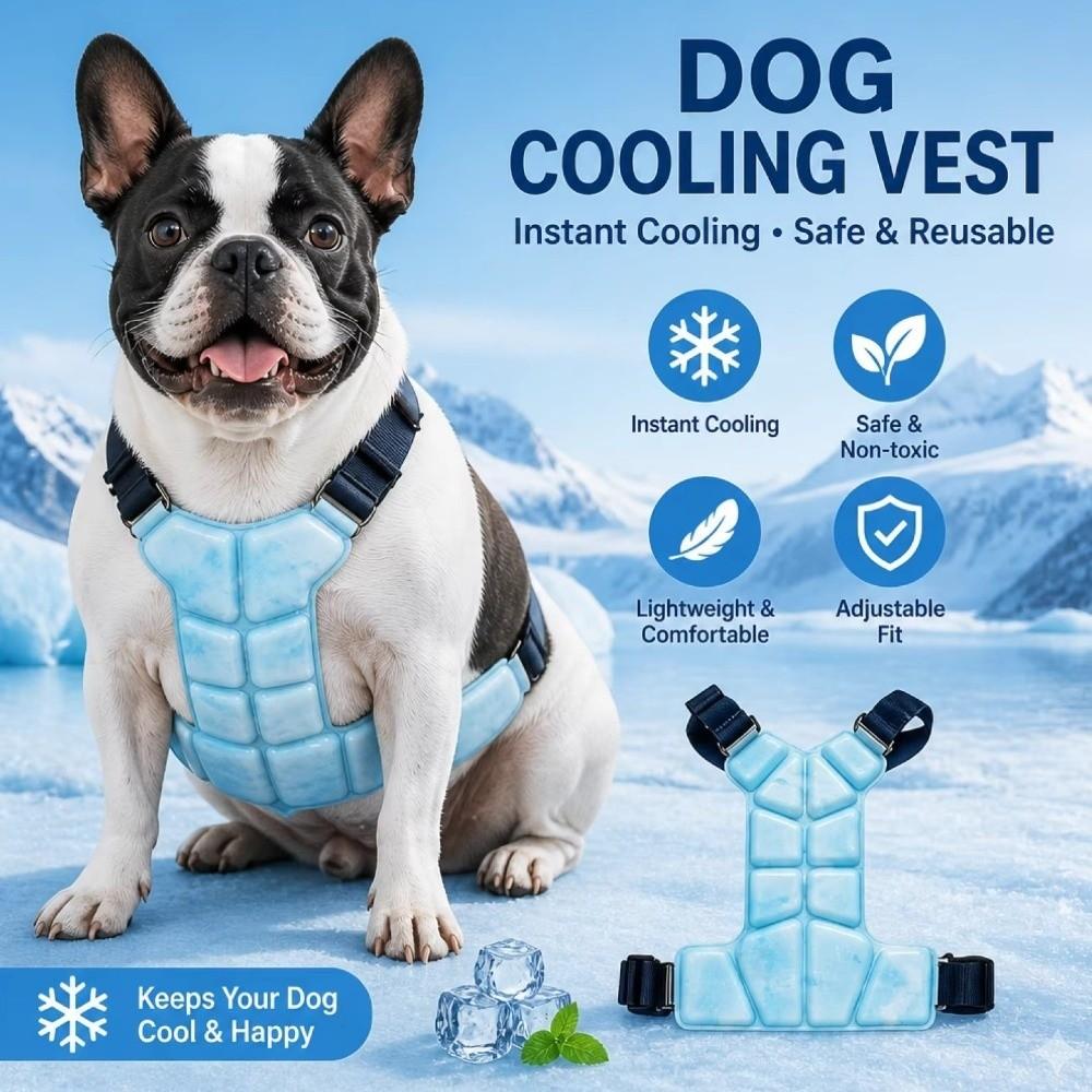 Padded Design Pet Cooling Vest Breathable Adjustable Pet Harness Dog Cooling Harness Travel