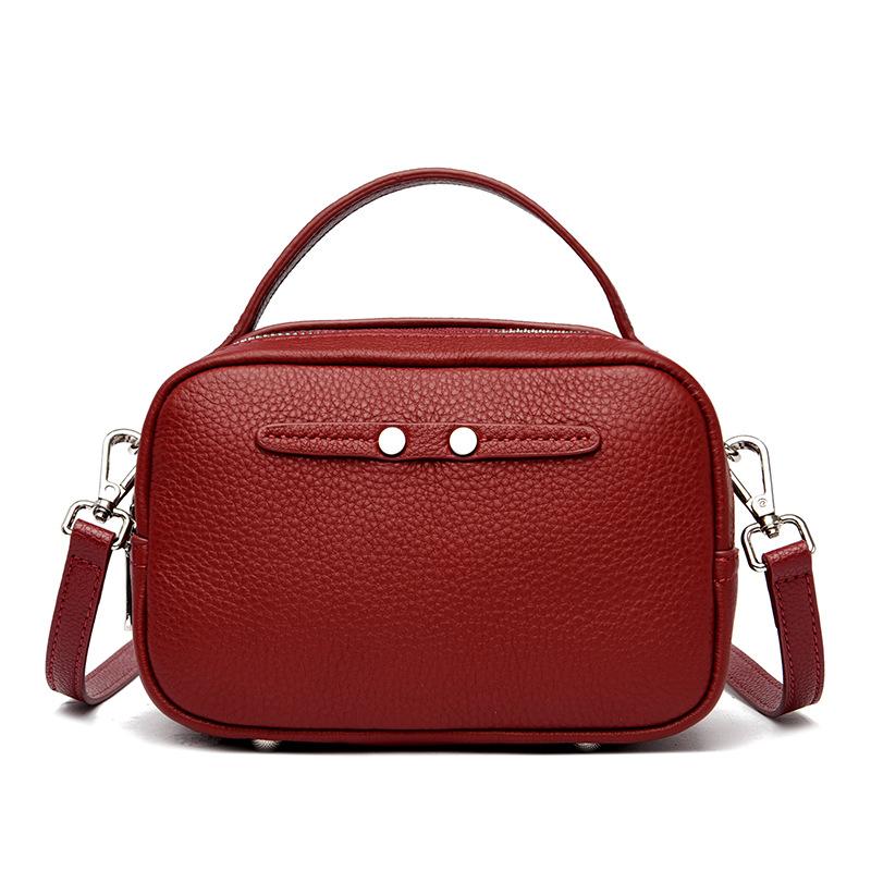 Leather women's bags, new high-end handbags, fashionable first-layer cowhide shoulder messenger bags