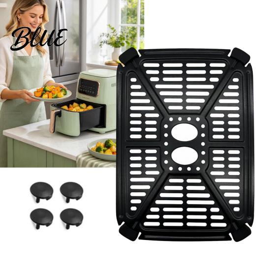Ventilated Crisper Tray for Even Heating Air Fryer Grill Rack Replacement Holstein Housewares Dual Basket 4.4QT Carbon Nonstick Steel Non-Stick Plate