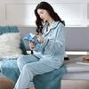 Suit Pajamas, Women's Coral Fleece Pajamas, Autumn and Winter Thickened Warm Flannel Pajamas, Women Can Wear Home Service Outside
