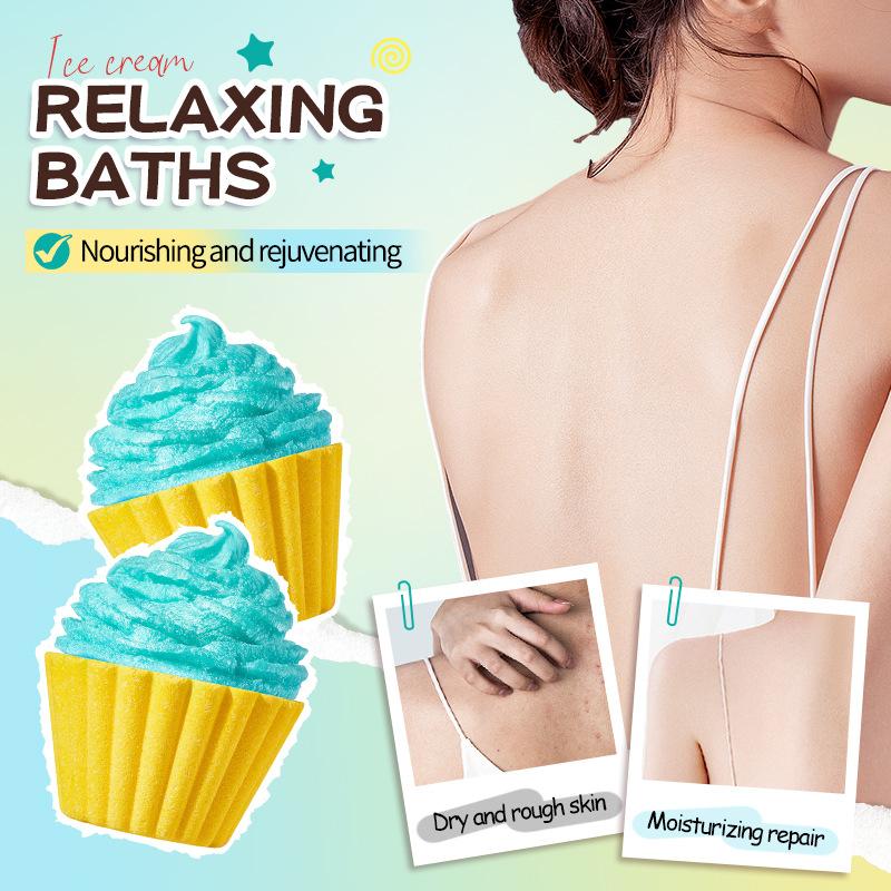 Ice Cream Bath Salt Balls, Cleansing Body Peach Hexapeptide Tender Bath Salts