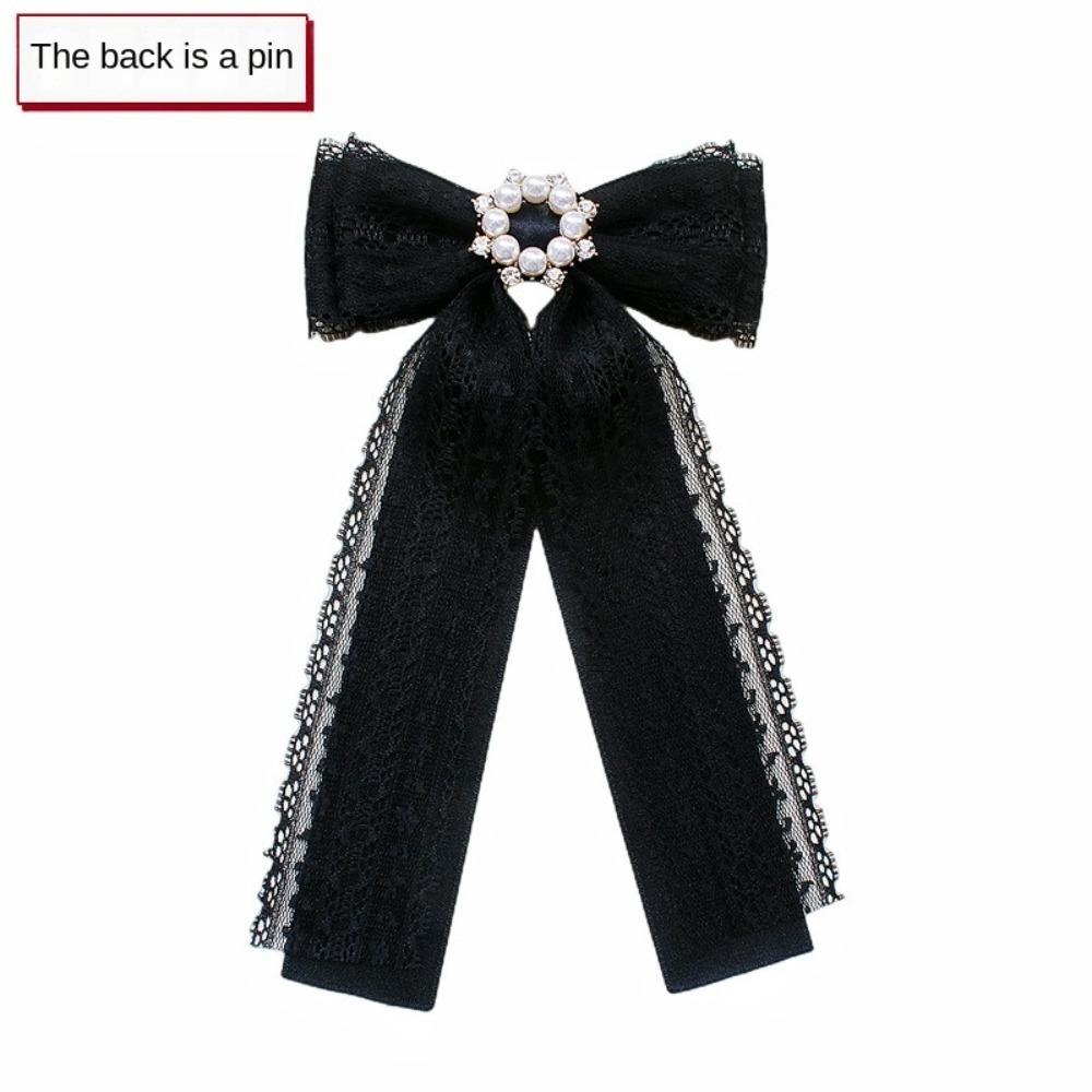 College Style Lace Ribbon Bowtie Elegant Collar Rhinestones Jewelry  Fashion Jewelry Gifts