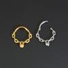 Surgical Steel Nose Rings Hoop Heart Chain Designs Septum Jewelry for Women and Girls 8/10MM In Gold or Silver
