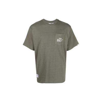 FW22 Rundhals-T-Shirt mit Buchstabenlogo-Print, Kurzarm, Herren-Tops, Olivgrün VN0A7SPRYLS1CO