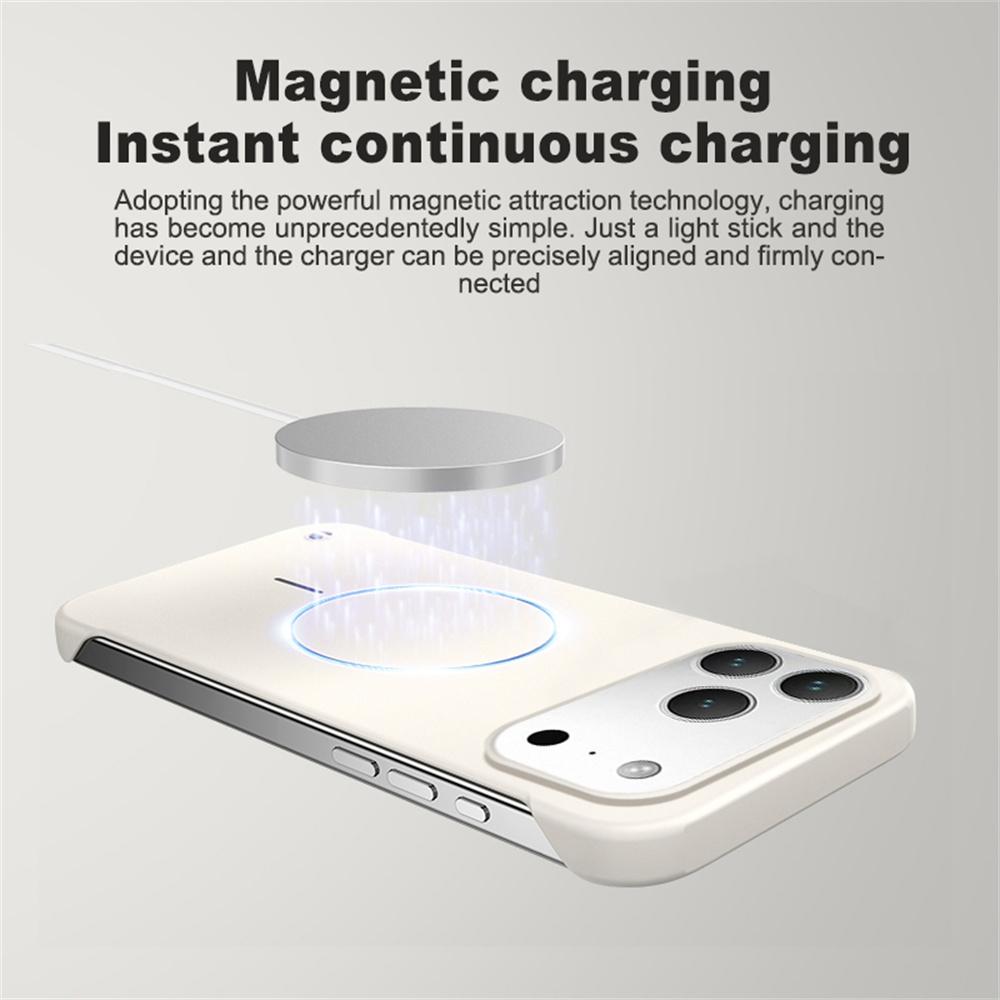Ultra Thin Matte PC For Magsafe Frameless Magnetic Phone Case For iPhone 16 17 Pro Max Air 16E 14 1513 12 Wireless Charge Cover