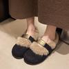 Huge good-looking thick-soled velvet women wear new autumn and winter lazy people with fluffy cotton shoes