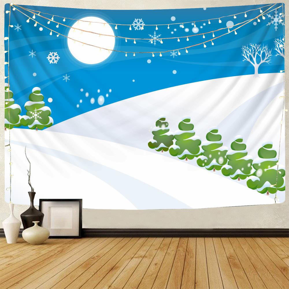 Weihnachts-Tapisserie, Weihnachtsbaum-Tapisserie, Schneemann, Wandbehang, Weihnachtsthema, bedruckter Tapisserie-Hintergrundstoff
