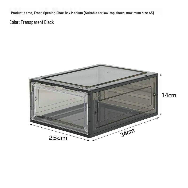 Magnetic Transparent Drawer-Style Shoe Storage Box - Space-Saving Side-Opening Cabinet