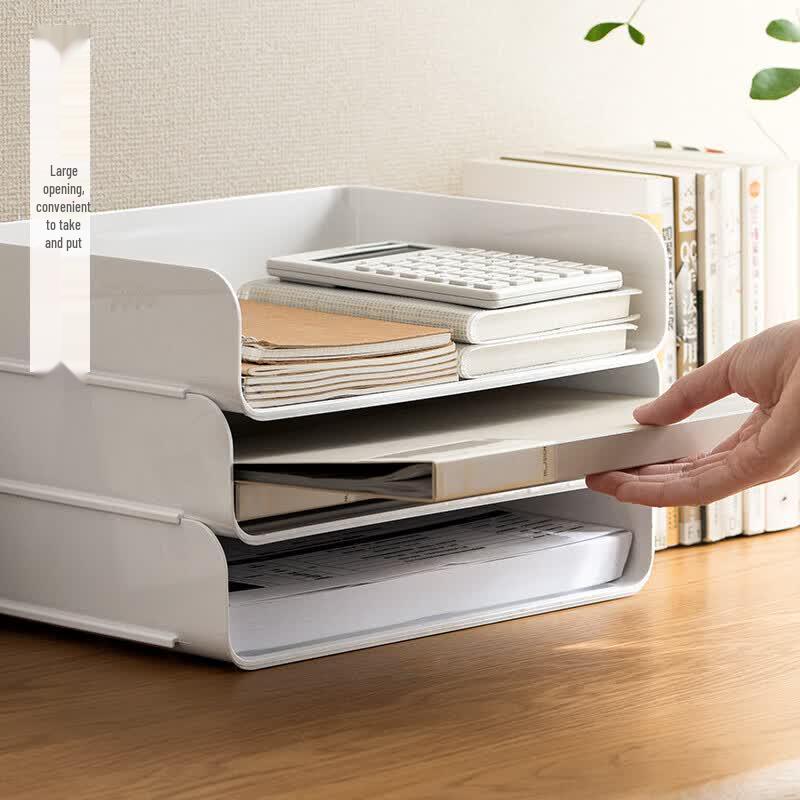 Stackable A4 Desktop File Organizer Tray