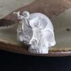 925 Sterling Silver Rings for Women Couple Minimalist Handmade Simple Big Skull Shape Ring Fine Jewelry Gift Prevent Allergy