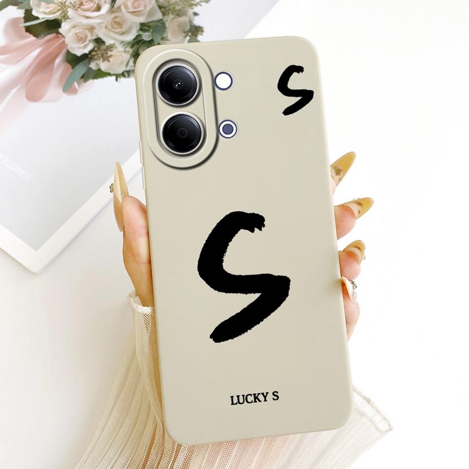 For Vivo Y05 Y11d Lucky Initial Letter Phone Case For Vivo Y11D Y05 4G Soft Silicone Shockproof Cases Bumpers