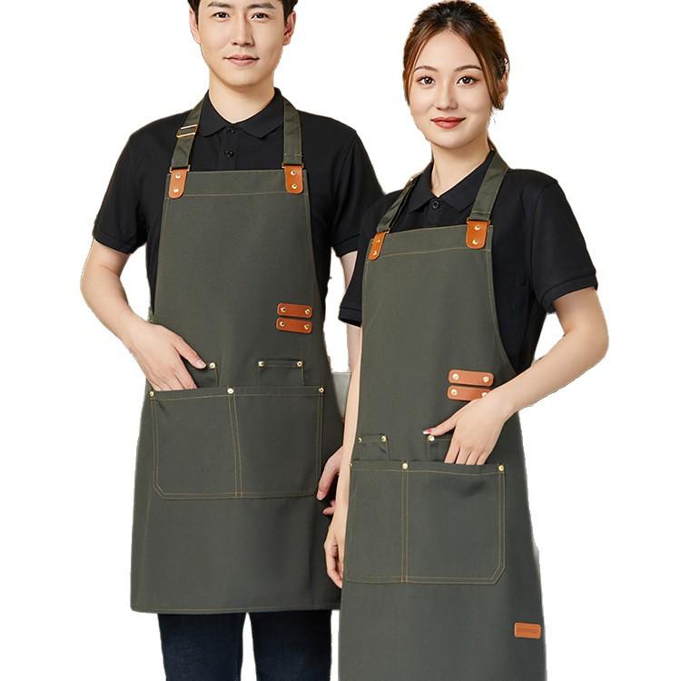 Waterproof Oil-Resistant Neck-Hanging Apron for Baristas, Nail Art, and Catering - Women's Special Use Kitchen Apron.
