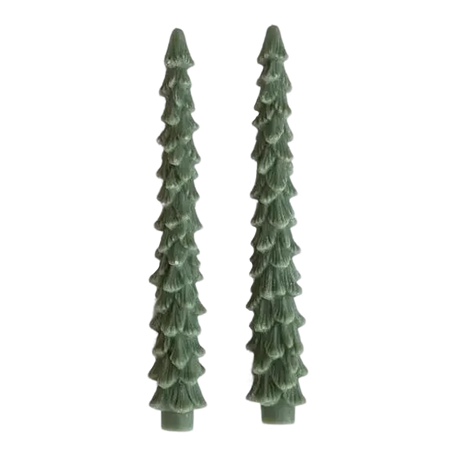 

Unscented Tree Shaped Taper Candles, Boxed Set Of 2 One Size зелёный