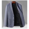 Podzimní a zimní lehký luxusní vlněný jednoknoflíkový trendy oblek s vestou pro středního věku a mladé muže
