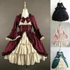 Vintage Gothic Victorian Court Dress, Square Neck Bow Ruffle Layered Ball Gown for Women, Ideal for Cosplay, Parties and Formal Events