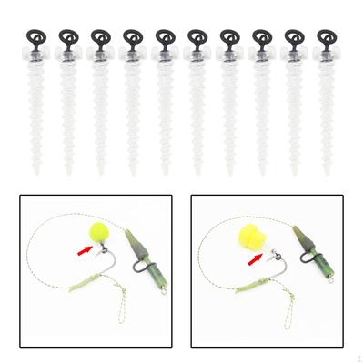 10 Pieces 15mm Boilie Screw Peg with Swivel Accessories Hook Surface Rig for Carp Fishing Boilies