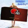Cleveland Browns Print Beach Towel, Large Soft Quick Dry Towel for Beach Camping Swimming