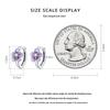 Sterling Silver S925 Purple Gradient Zircon Petal Earrings