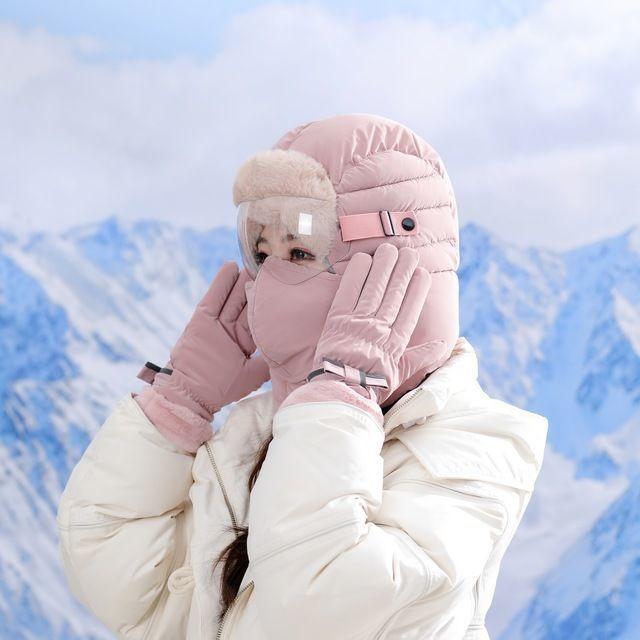 Pull chaud et coupe-vent graffiti tendance pour enfants et femmes, protection des oreilles, bonnet à masque, bonnet pour lunettes de ski