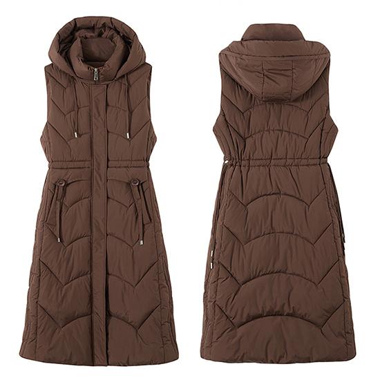 Down Cotton Vest Women`s Long Autumn