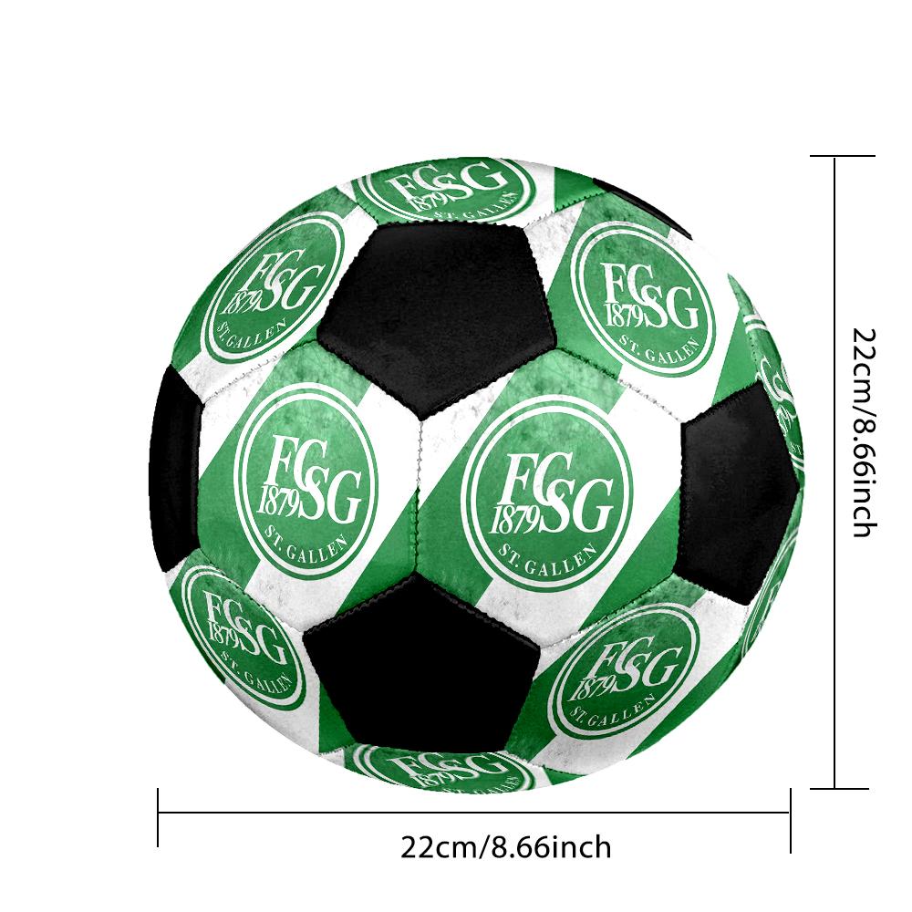 SIZE 5 FC St. Gallen Soccer Ball Colorful All Ages Machine Stitched PVC Competition Ready Durable High-Bounce