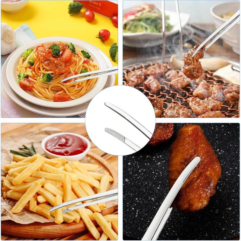 Stainless Steel Barbecue Tongs Non-slip Steak Tongs Non-slip Grip Kitchen Tongs Non-stick Cooking Tons Barbecue Accessories