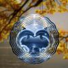 Romantic 2D Dolphin Wind Chime Metal Wall Art with Night Sky Glow for Indoor Outdoor Garden Patio Thanksgiving Decor