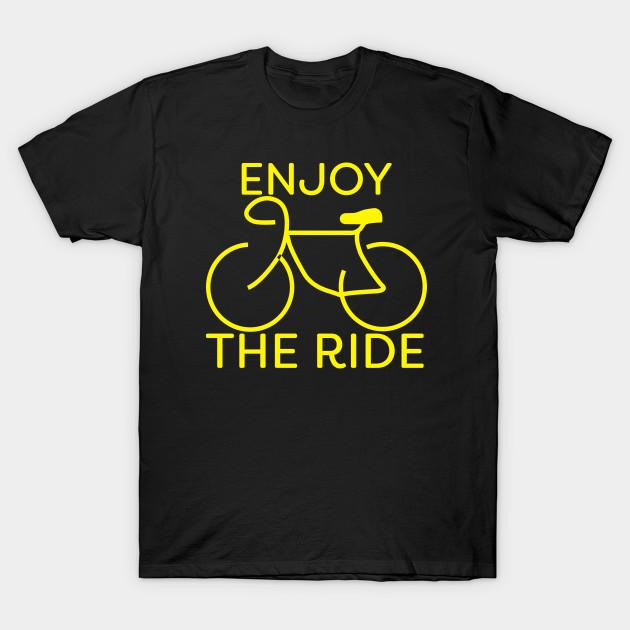 Men Black Print T-shirt Enjoy The Ride Bike Yellow Cyclist Gift No-Cut Transfer Paper Print Cotton Tshirt S чёрный