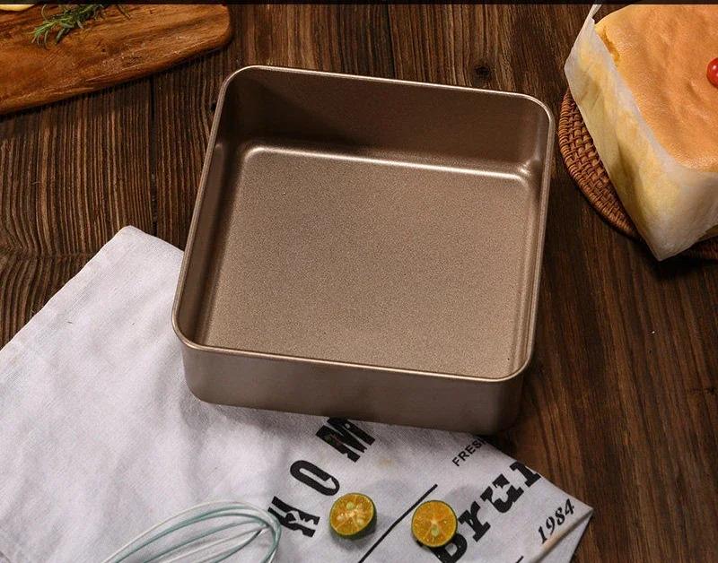 6/8/9 Inch Non-Stick Square Cake Baking Pan, Carbon Steel Loaf Tray, Pie Pizza Bread Cake Tin Bakeware Kitchen Baker Tools