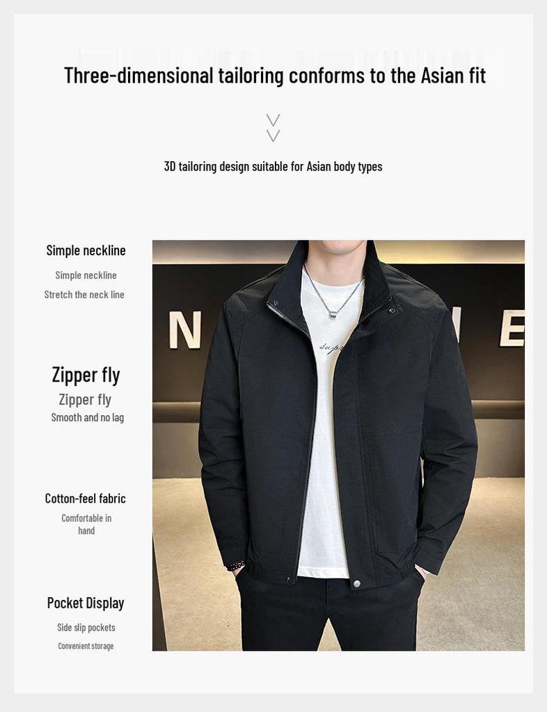 2026 Spring Men's Stand-up Collar Casual Jacket