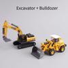 1:70 Mini Engineering Diecast Car Set Forklift Excavator Bulldozer Construction Vehicle Inertia Alloy+Plastic Toys For Children