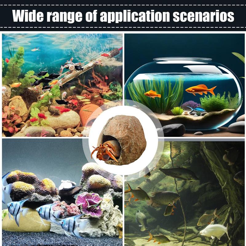 Magnetic Reptile Hide Cave Simulated Rock Appearance Shelter House Aquarium Betta Fish Shrimp Reptile Magnetic Resin Hide Caves