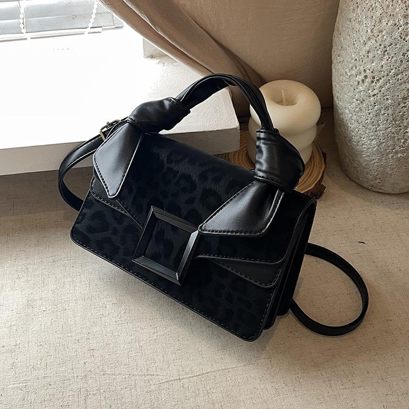 

Retro bag women s summer new fashion leopard print small square bag high sense versatile shoulder messenger bag чёрный