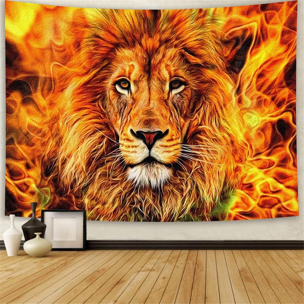 Lion Tapestry Star Lion Tapestry Hippie Art Animal Wall Hanging Tapestry Galaxy Vivid Tapestry