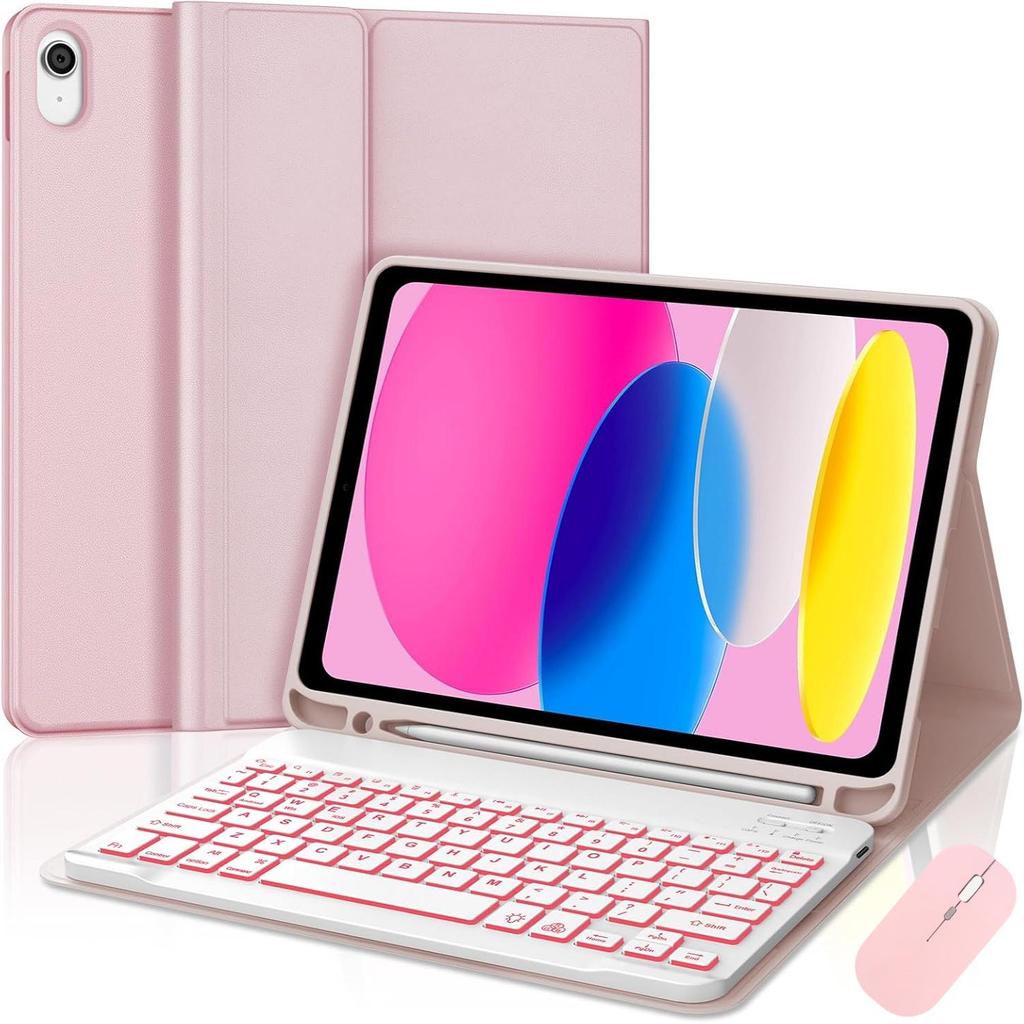 2025 Red Xiaomi Pad 2 Tablet Case with Magnetic Backlit Bluetooth Keyboard and Pen Slot for Redmi SE11