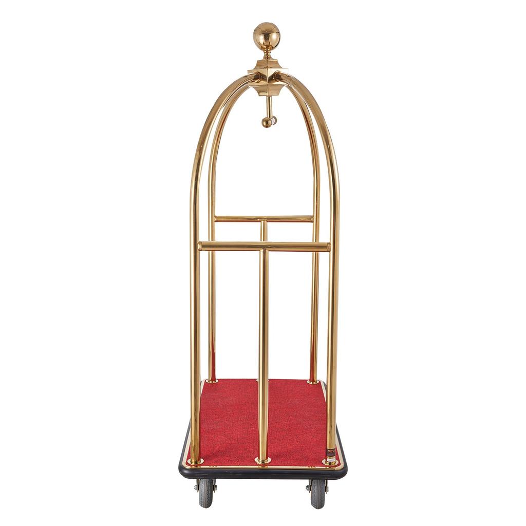 VEVOR Hotel Luggage Cart, 1100 LBS Load Capacity, Brushed Stainless Steel Bellman's Cart Curved Uprights
