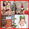 Irenare 100 Pcs 8 x 8 Inches Christmas Fabric Bundles Fat Quarters Santa Claus Precut Fabric Bundle Squares Xmas Tree Snowman Printed Sewing