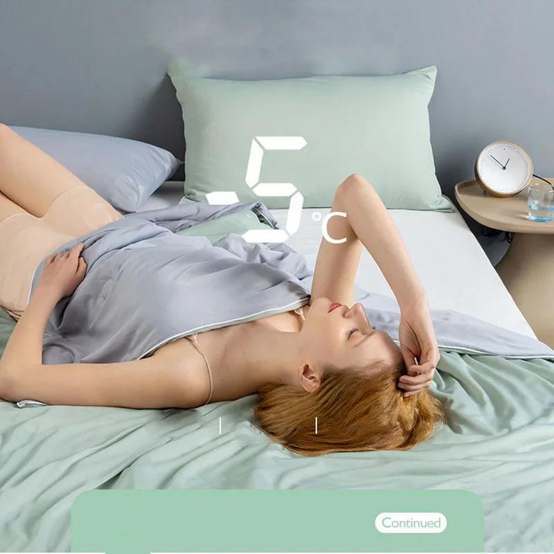 Neue Kühldecke aus Kaltfaser für den Sommer, kühl und wärmeabsorbierend, Wärme, Klimaanlage, Bettdecke, weich, kühl, aber nicht eisig, Queen-Size-Decke