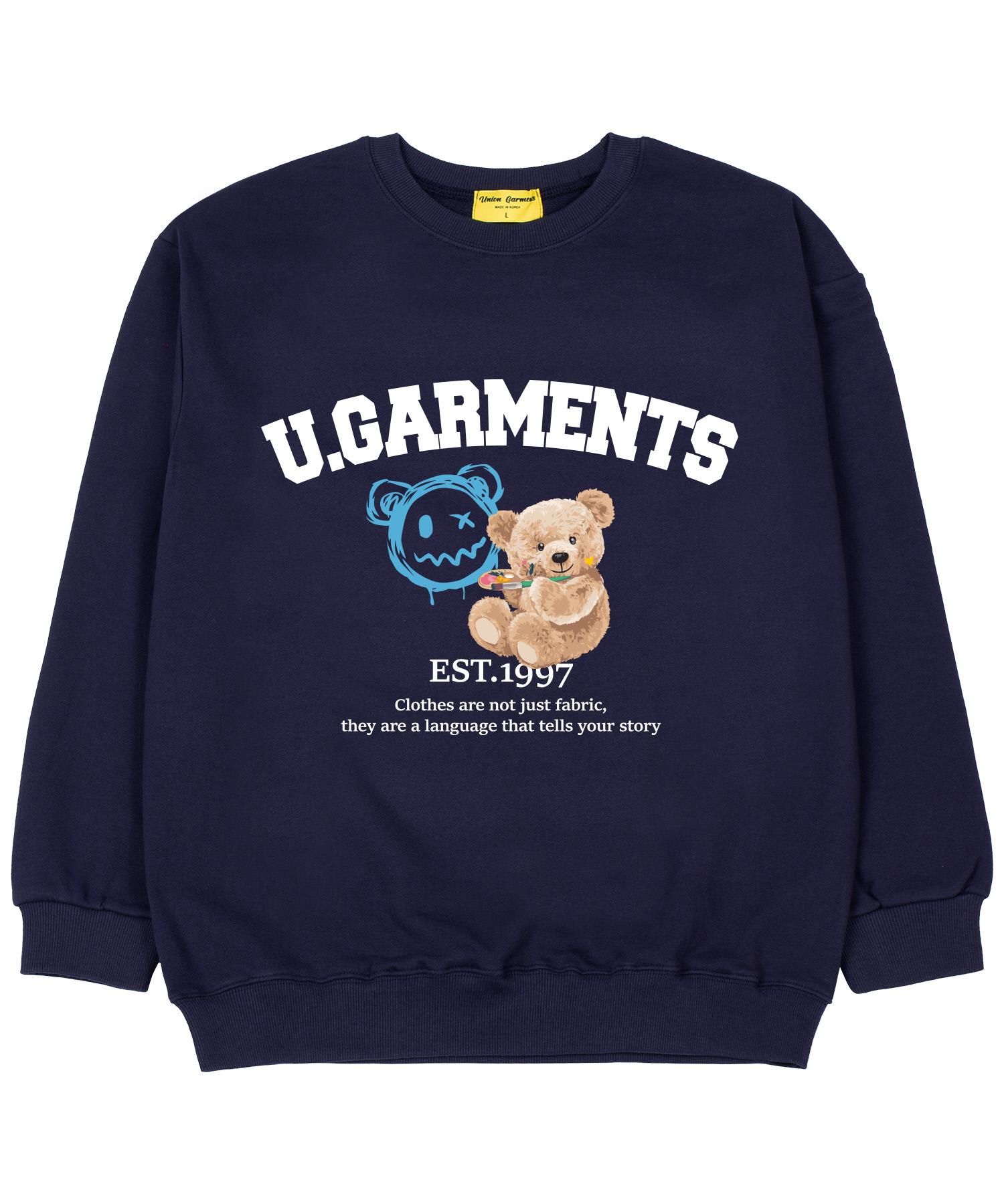 Union Garments Artbear Худи оверсайз из французского терри Темно-синий M