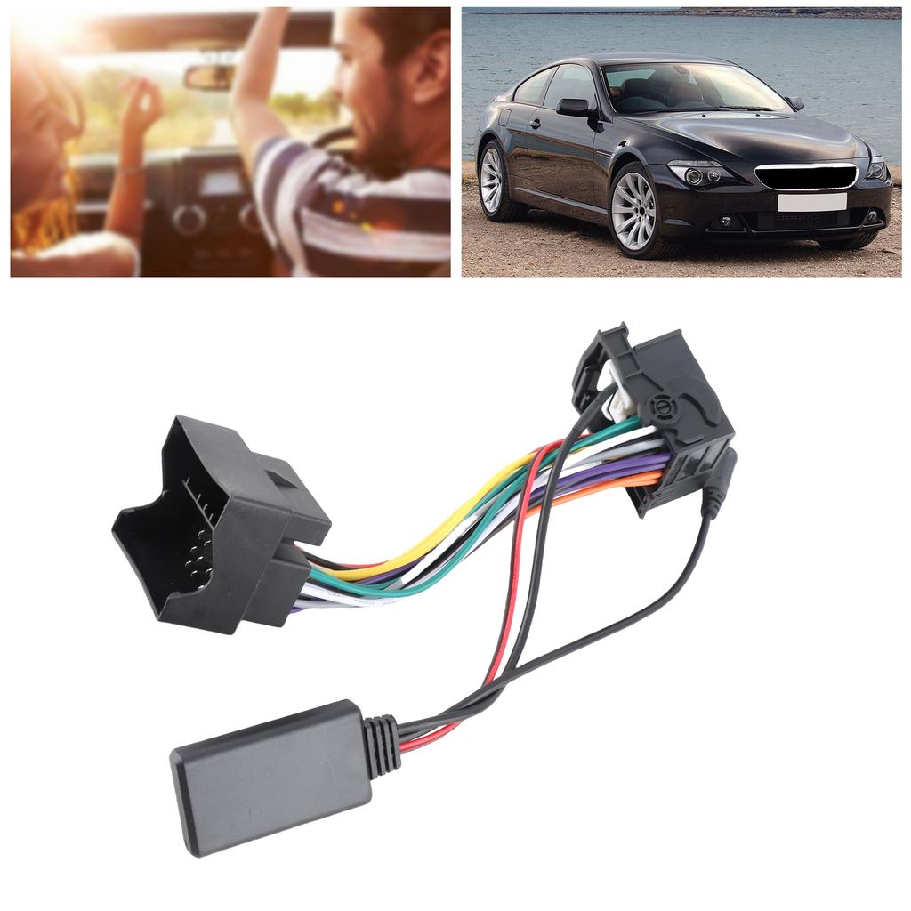 59.1in Bluetooth 5.0 AUX Cable Audio Adapter with Microphone Fit for E60 E63 E64 E65 E66 E87